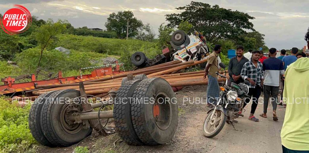 ILKAL NH Head-on collision between lorries: Three seriously injured  ಲಾರಿಗಳ ನಡುವೆ ಮುಖಾಮುಖಿ ಡಿಕ್ಕಿ : ಮೂವರಿಗೆ ಗಂಭೀರ ಗಾಯ