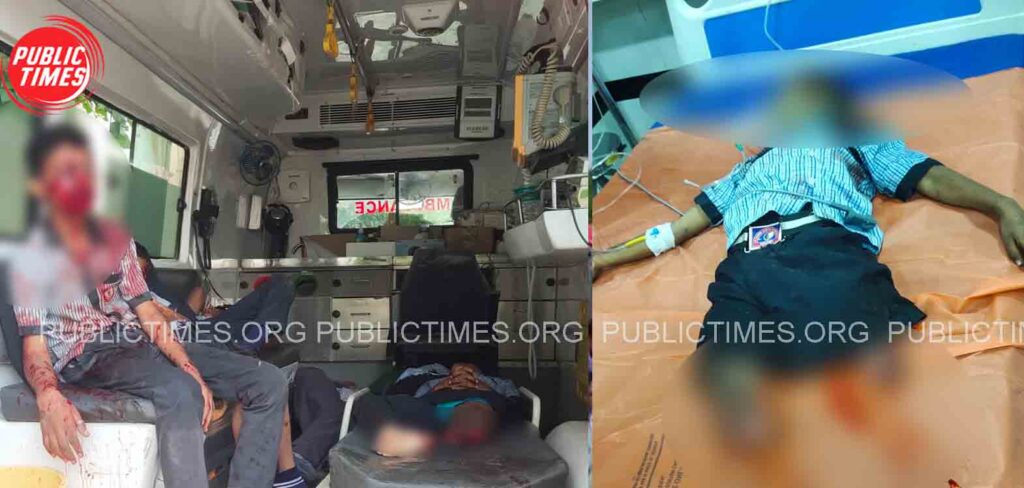 Collision between buses: Two children killed: Many seriously injured ಬಸ್‌ಗಳ ನಡುವೆ ಡಿಕ್ಕಿ : ಇಬ್ಬರು ಮಕ್ಕಳು ಸಾವು : ಹಲವರಿಗೆ ಗಂಭೀರ ಗಾಯ